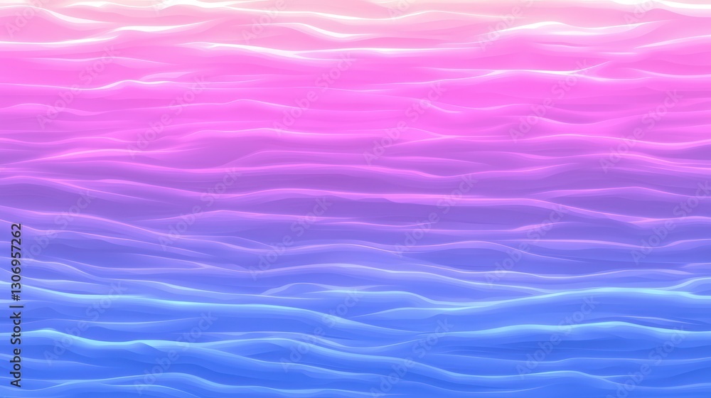 Poster soft colorful waves in pink and blue gradient abstract background design