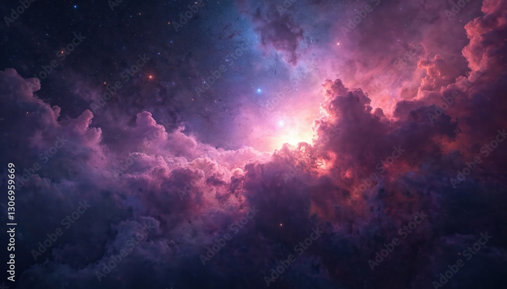 Canvas Prints cosmic nebula with stars in deep space. universe night sky with cloud dust. aethereal galaxy illustr