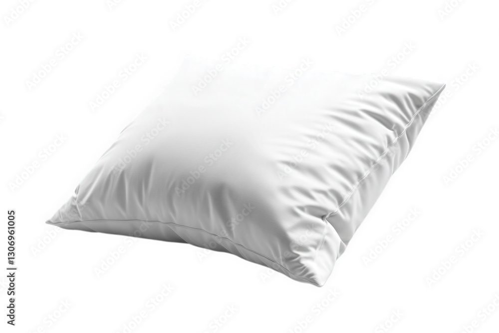 Poster plain white pillow. softly shaped and slightly crumpled. resting on a clean. white background its si