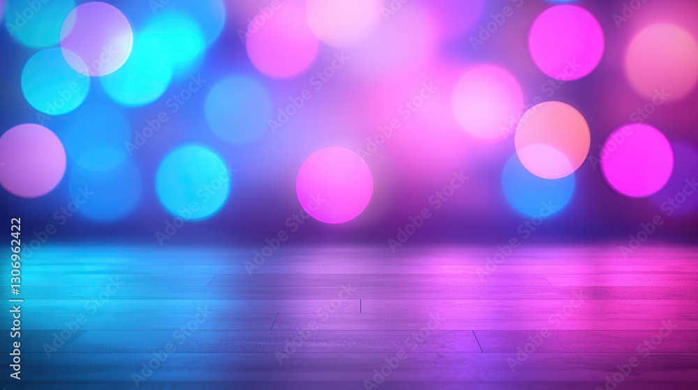 Poster colorful bokeh background with vibrant lights and soft focus for creative use