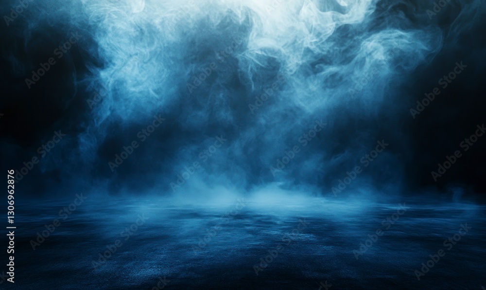 Poster Creating Dramatic Fog Effect on Ground Against Dark Background for Scene Setup
