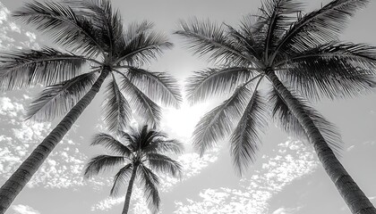 Palms Against Cloudy Sky