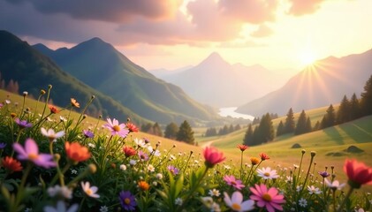 Fototapeta premium Soft focus, ethereal landscape, blurry movement, overlay, magical