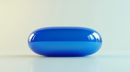 A large blue pill on a white background, bold and simple, ultra-detailed, 8k