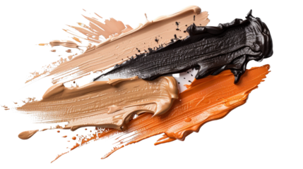 Colorful Paint Strokes on White Background Creating Vibrant Abstract Art Design for Creative Projects and Visual Media