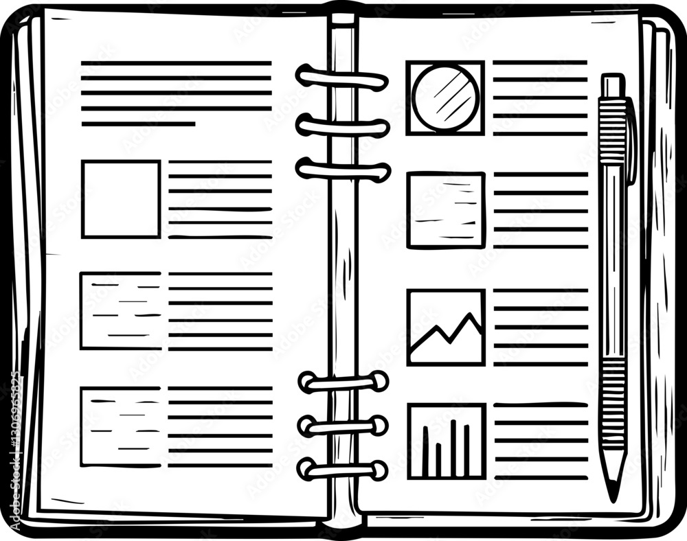 Poster gold investment and diversification icons corrections open notebook with sections for notes, charts,