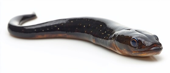 Obraz premium Single black freshwater fish against white background. Stock photo use catalog