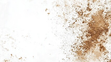 Fine Brown Powder Formed on White Surface for Background and Texture Use