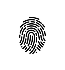 Fingerprint icon vector in black color with white background