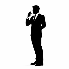 Fototapeta premium Silhouette of a business professional on white background.