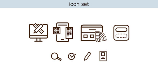  ビジネス・マーケティング分析アイコンセット（検索・データ分析・レポート）
