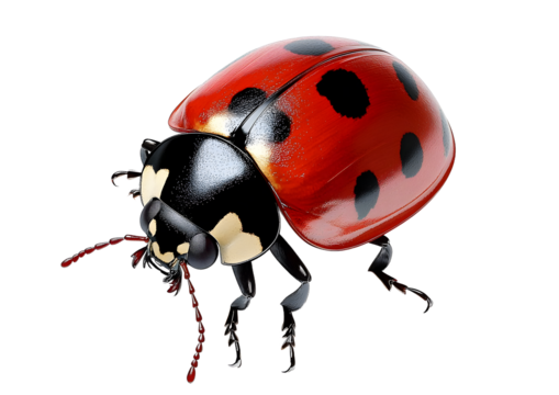 ladybird isolated on the transparent background PNG. AI generative.