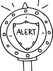 Obraz premium Alert signal with shield design, emitting rays for emphasis.