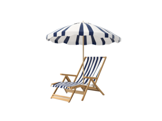 beach chair and umbrella