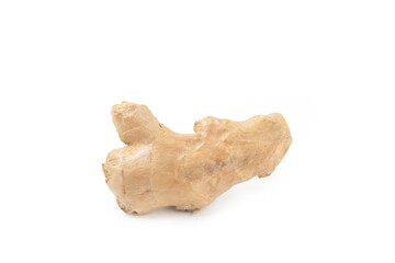 Fresh ginger and lemon isolated on white background. Sliced ​​ginger. Ginger root. Traditional...