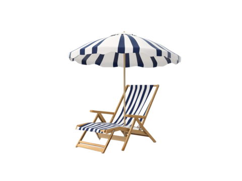 beach chair and umbrella