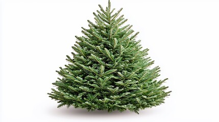 Lush Evergreen Christmas Tree Isolated on White