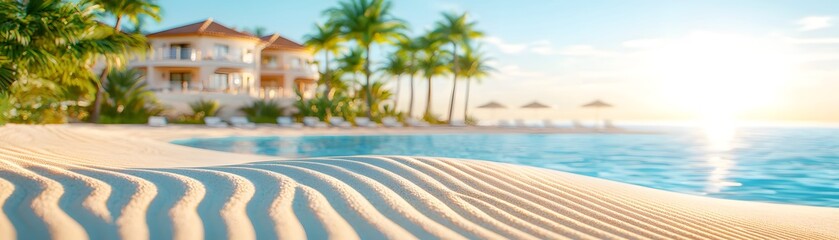 Summer sunshine resort by the sand dunes coastal paradise relaxation vibes tropical oasis