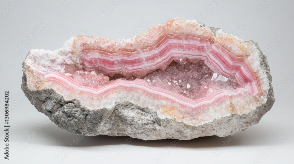 Poster close-up of a geode, which is a type of mineral specimen. the geode is made up of a large, irregular