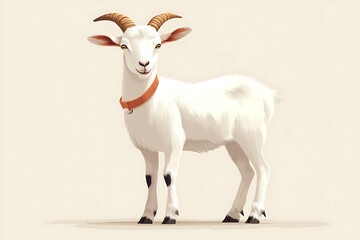 Obraz premium Cute White Goat Portrait