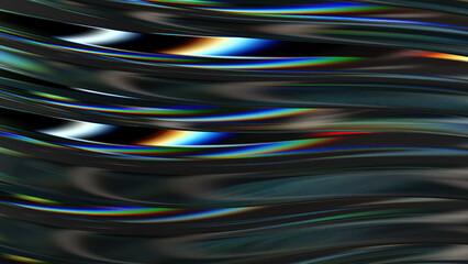 Modern art abstract background with blue purple chrome refraction water-like curves