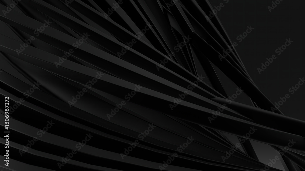Wall mural abstract background representing modern art curve artistry with black matte texture