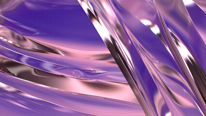 Abstract background with purple and pink glass psychedelic modern art curves