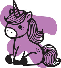 Unicorn. Minimalism. Vector illustration.