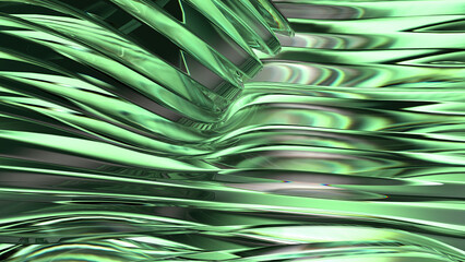 Emerald crystal glass jewel-like modern art curve abstract background