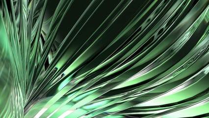 Emerald crystal glass jewel-like modern art curve luxury abstract background