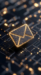 Illuminated Email Icon Representing Digital Communication Abstract Background Graphic Design Technology Concept Close-up View