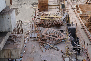 Iron and steel factory construction style.