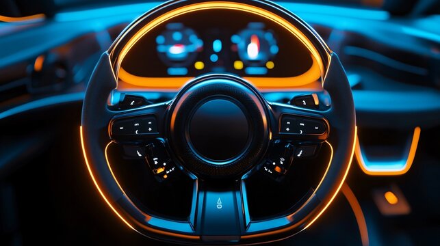 Car steering wheel with multimedia controls