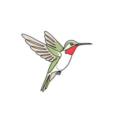 Obraz premium Minimalist Hummingbird Illustration