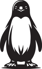 Fototapeta premium penguin vector illustration, penguin silhouette vector, penguin silhouette vector black and white full body