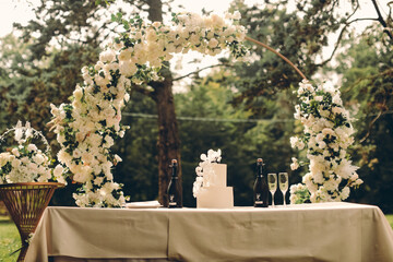 table with chairs in garden