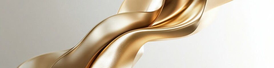 Luxurious wavy satin fabric in gold tones.