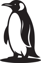 Obraz premium penguin vector illustration, penguin silhouette vector, penguin silhouette vector black and white full body