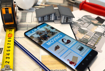 model house and mobile app for moving