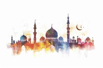 Fototapeta premium Eid mubarak architecture building dome.