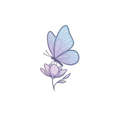 Naklejka premium Butterfly on Flower
