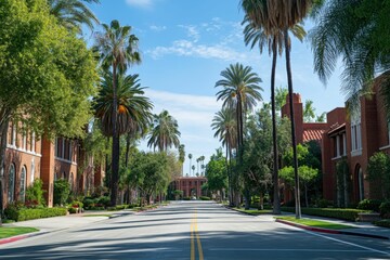 Fototapeta premium University of Southern California Campus Building Sign in Los Angeles, California