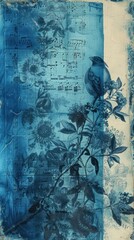 Blue wallpaper painting art backgrounds.