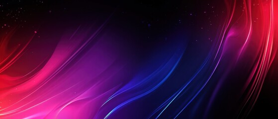 Fototapeta premium Abstract dark background with vibrant flowing lines in red, purple, and blue Concept of modern technology, energy, and futuristic design