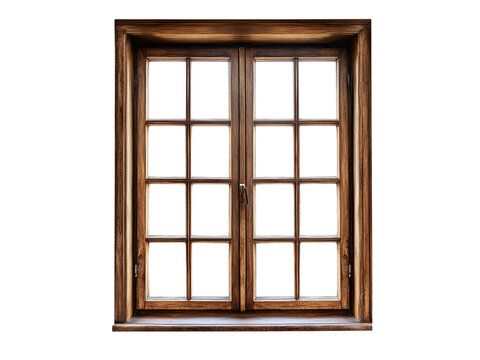 Fototapeta large brown window frame