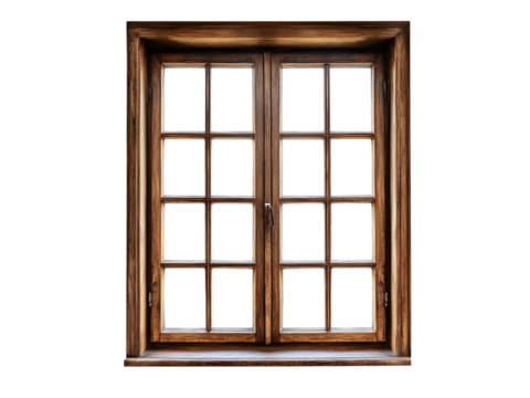 large brown window frame