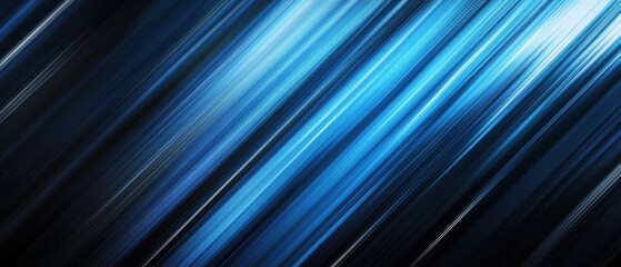 Fototapeta premium Abstract blue light streaks on dark background, dynamic motion blur effect for modern technology and futuristic concept