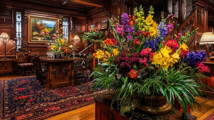 Grand Room Flowers, Historic Home