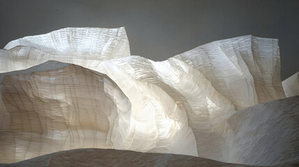 Obraz premium Light illuminating textured fabric folds, studio backdrop, abstract art, design element