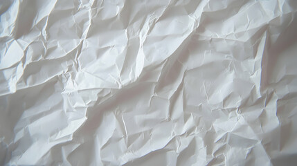 Obraz premium Wrinkled white paper surface filling the frame, with shadows, ideal for texture backgrounds or abstract design elements